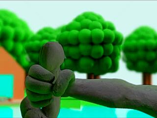 Claymation Hentai Anime Girl Masturbates With Vibrant Toys