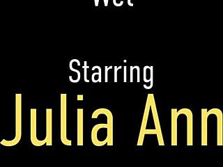 Julia Ann fingers wet pussy in steamy shower