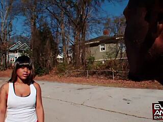 she sucks tattooed thug's dick till he plunges in