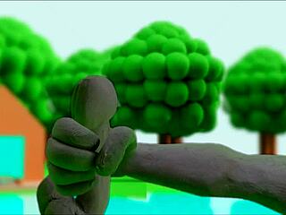 Claymation Hentai Anime Girl Masturbates With Vibrant Toys