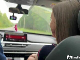 Amateur couple has a threesome with their Uber driver