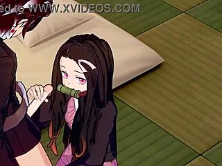 Tanjiro and Nezuko get wild in hentai sex scene!