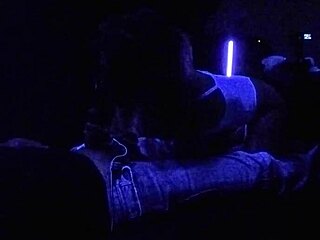 carrie b unleashes a hardcore blacklight fuck fest with intense sucking and choking