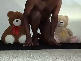 Thrilled by Threesome with Furry Toy Bears