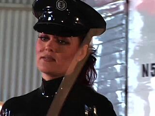 these two stunning brunette lesbians felt intense pleasure using their strap-on in the rough warehouse setting