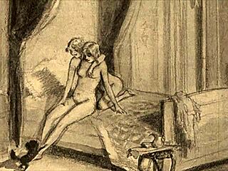 Wow, vintage erotic drawings come alive in wild hentai!