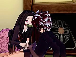 Tanjiro and Nezuko get wild in hentai sex scene!