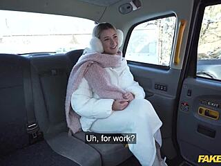 stunning lingerie model enjoys hard fast sex with driver in fake taxi ride