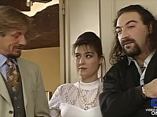 katrine lille in a scene with a stranger in the group