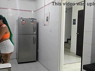 House Employee Sucks Dick and Masturbates Pussy in Detailed Interracial Encounter