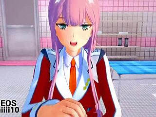 i love zero two's sexy blowjob in hentai