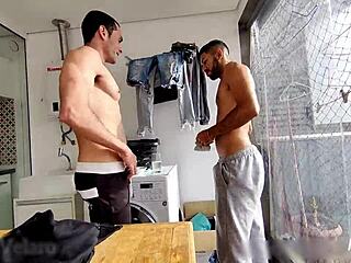 Skinny Guy Fucks Spaniard's Ass with Monster Cock in Gangbang