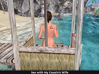 English Audio Sex Story with Animated 3D Cartoon Girl Posing on Beach and Showering