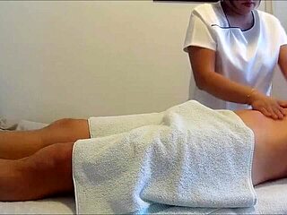 oiled bodies lead to huge orgasms in asian massage parlor