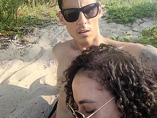 Beach Blowjob Turns into Hot Shower Fuck with African Babe