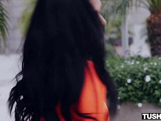 Vixenplus hot brunette gets her ass filled with cock in doggystyle, missionary, and deepthroat positions before facial