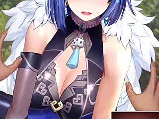 Beautiful 2D Yelan from Genshin Impact gets naughty