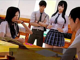 Academy Brunette Gets Big Ass In Hentai Game