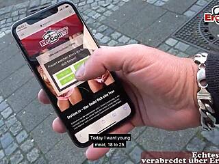 German teen student does real casting with stranger