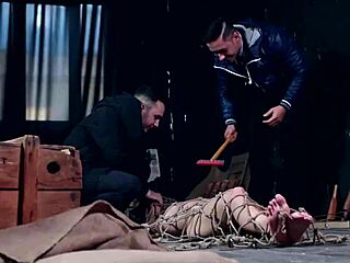 i double penetrate and punish submissive beauty with assfucking and facial in group scene.