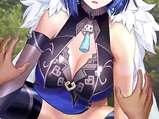 Beautiful 2D Yelan from Genshin Impact gets naughty