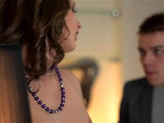 This rich slut fucks her step cousin without a word, starting with a blowjob