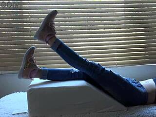 Kristy's Sneakers Fetish Gets Wild. Can You Handle Her Skinny Feet Close-Up?