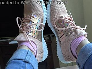 Kristy's Sneakers Fetish Gets Wild. Can You Handle Her Skinny Feet Close-Up?