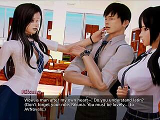 Academy Brunette Gets Big Ass In Hentai Game