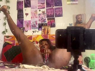 i bent over mirror fingering pussy with dildo toys