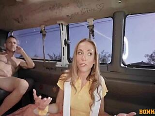 yo, watch teen Alexis James ride that bus hard