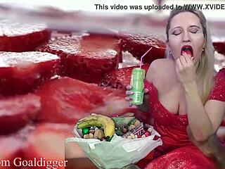 Financial Domination Mistress Forces Sub to Eat Food While Masturbating