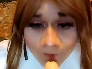 Hot Latina Vaquita Rides Shaved Hole in Costume Play