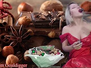 Financial Domination Mistress Forces Sub to Eat Food While Masturbating