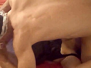 French amateur in black satin dress and white panties gets pounded doggystyle pov