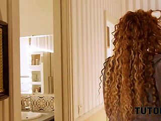 Tutor4k guy collars curly redhead teacher for bent over pussy sucking