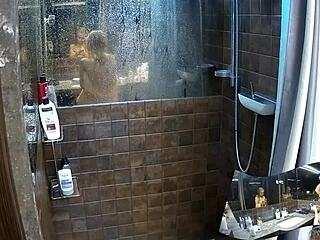 Voyeur Catches Two Girlfriends Showering Together In Bathroom. Hidden Cam Reveals All!