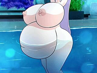 Camilla in this animation really enjoys oral with big tits