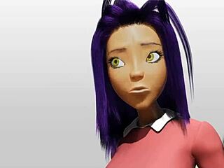 3dgspot - busty lesbians test double dildo in public store uncensored