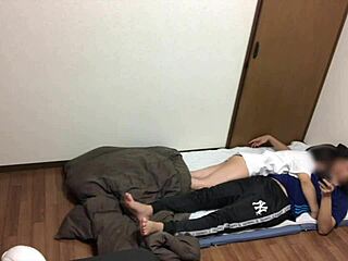 Amateur couple fucks wildly in bedroom while kids are out!