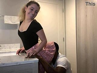 Did gorgeous nympho Abby Adams get her face dicked by Rome Major?