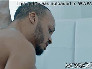 Muscular gays dive into interracial rimjob and intense anal pounding