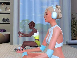 lustful lesbian sluts having dirty sex in the gym