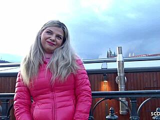 French Curvy Teen Bella Talks to Fuck in German Scout Street Pickup