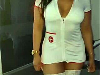 Fitness nurse with huge ass and tits in taboo hospital patient scene. Double delivery with Alejandra.