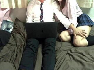 watching naughty videos with girlfriend makes us both horny perverted couple