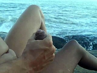 Big gay orgy on beach with bareback anal and cum dripping