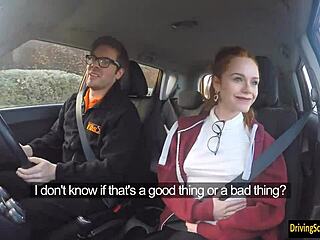 Redhead Ella Hughes Swallows Huge Cumload Outdoors!