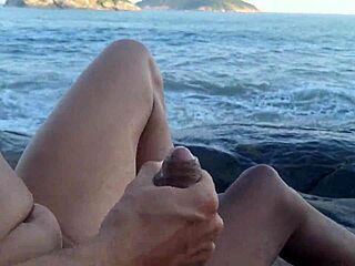 Big gay orgy on beach with bareback anal and cum dripping