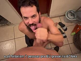 Bearded Man Sucks 41 Cocks!